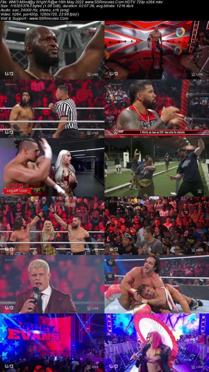 WWE Monday Night Raw 16th May 2022 720p 480p WEB-DL Download