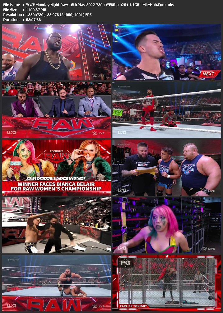 WWE Monday Night Raw 16th May 2022 720p WEBRip x264 1.1GB Download