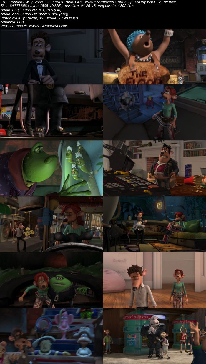 Flushed Away 2006 Dual Audio Hindi ORG 1080p 720p 480p BluRay x264 ESubs Full Movie Download