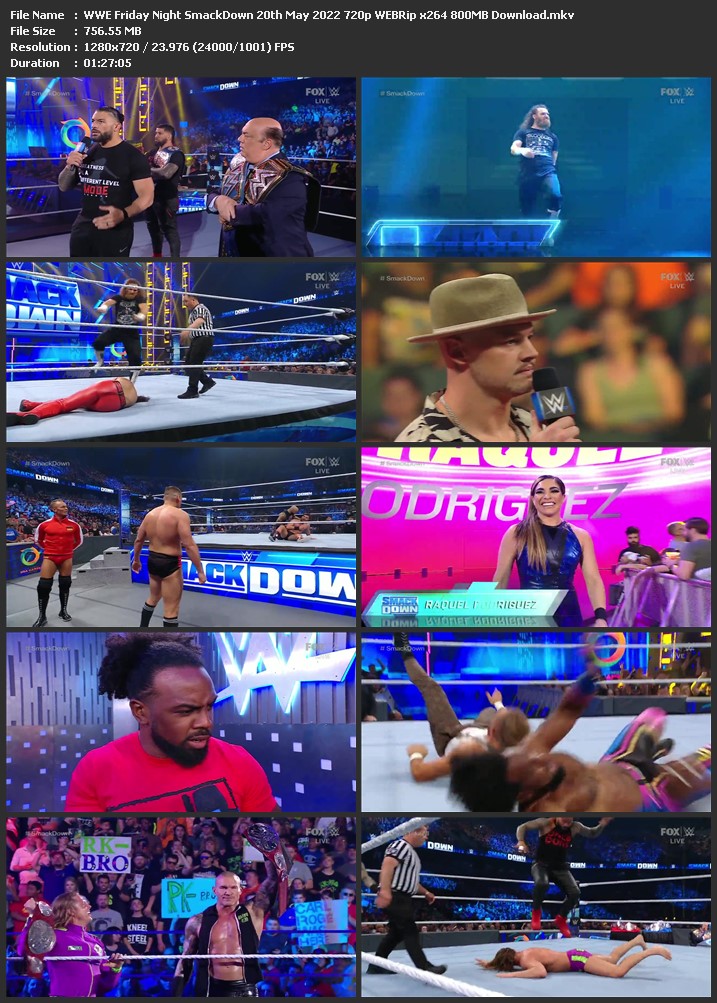 WWE Friday Night SmackDown 20th May 2022 720p WEBRip x264 800MB Download