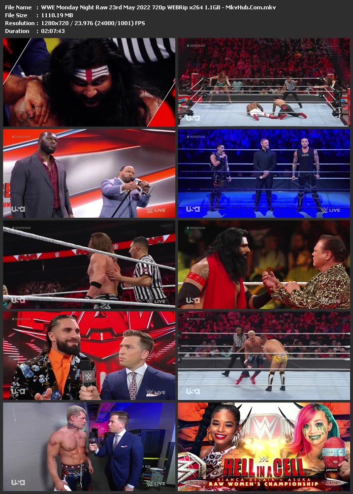 WWE Monday Night Raw 23rd May 2022 720p WEBRip x264 1.1GB Download