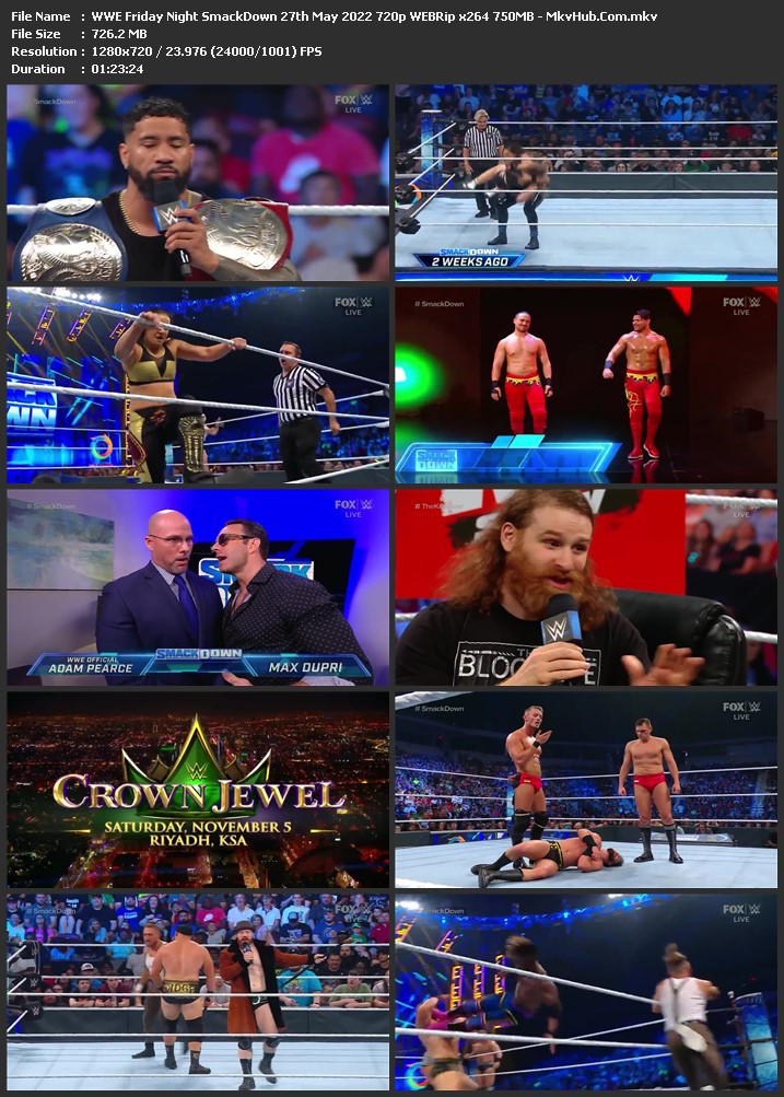 WWE Friday Night SmackDown 27th May 2022 720p WEBRip x264 750MB Download