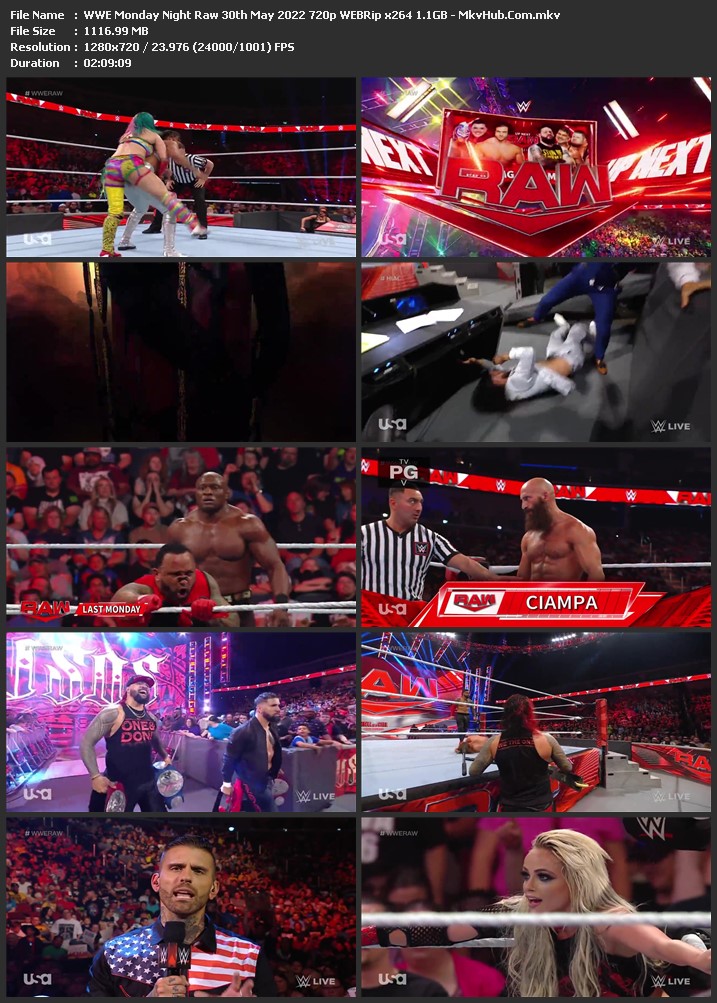 WWE Monday Night Raw 30th May 2022 720p WEBRip x264 1.1GB Download