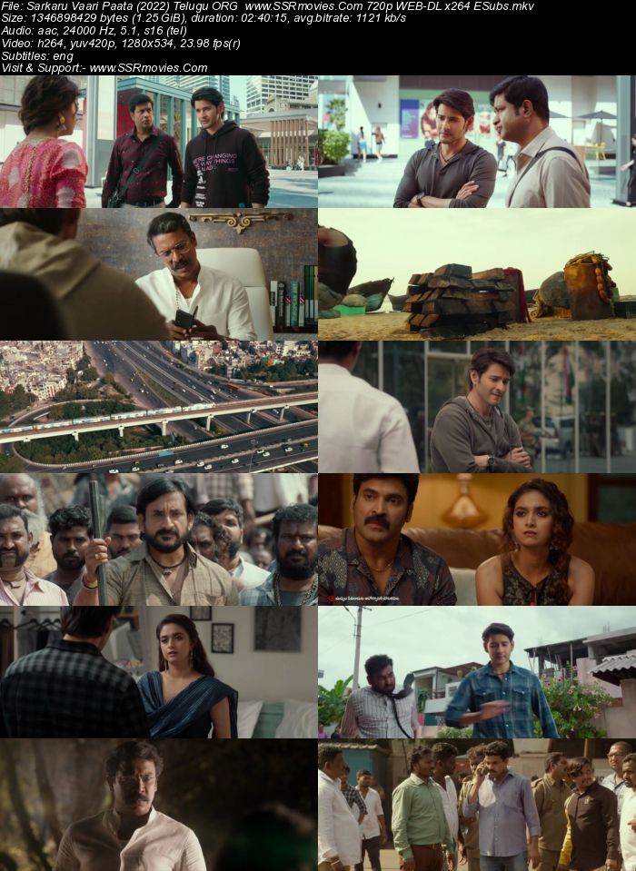 Sarkaru Vaari Paata 2022 Telugu ORG 1080p 720p 480p WEB-DL x264 ESubs Full Movie Download