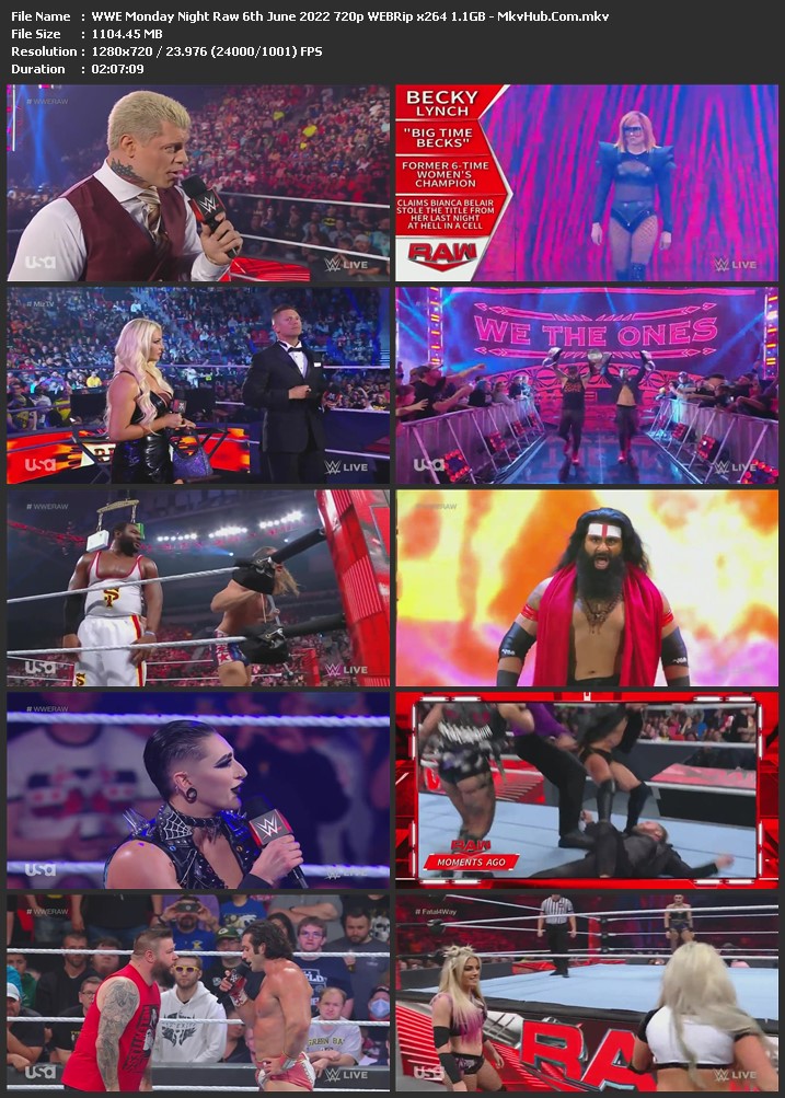 WWE Monday Night Raw 6th June 2022 720p WEBRip x264 1.1GB Download