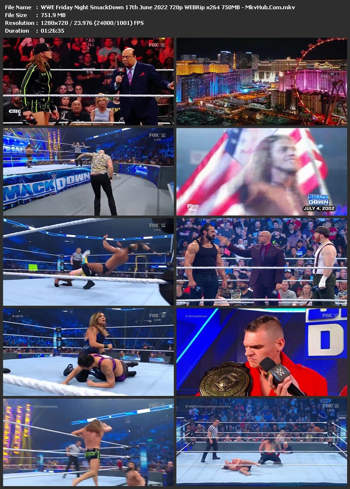 WWE Friday Night SmackDown 17th June 2022 720p WEBRip x264 750MB Download