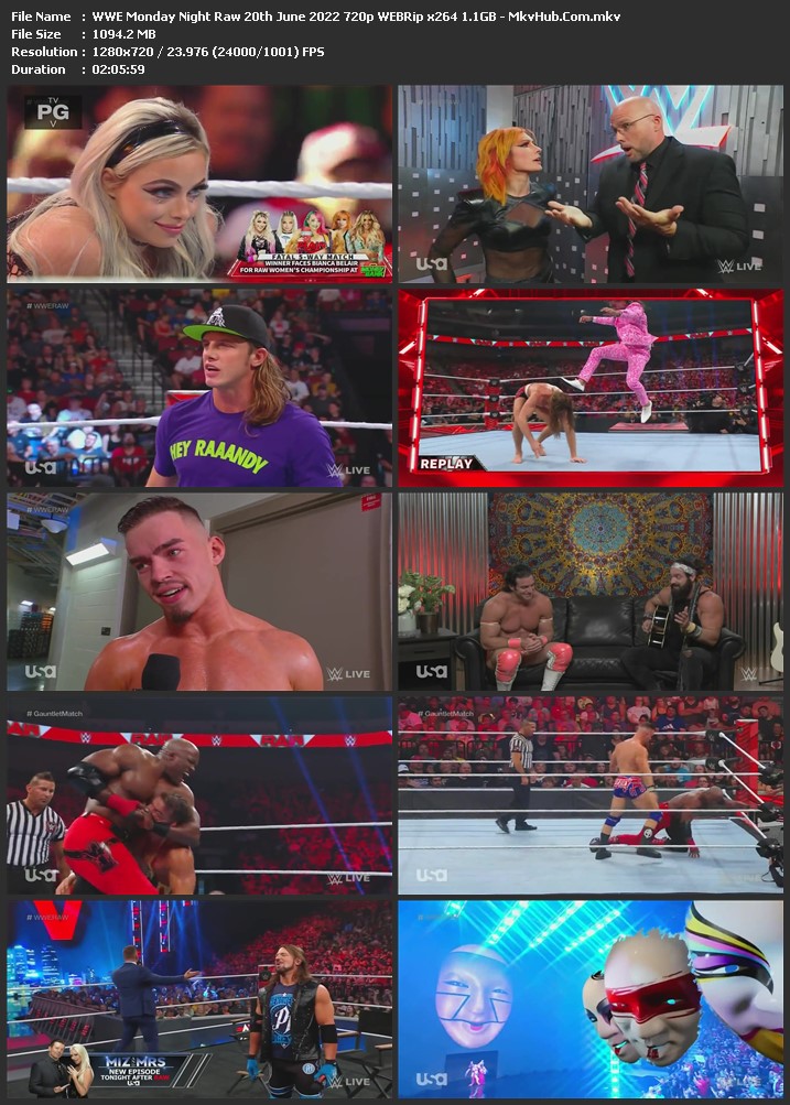 WWE Monday Night Raw 20th June 2022 720p WEBRip x264 1.1GB Download