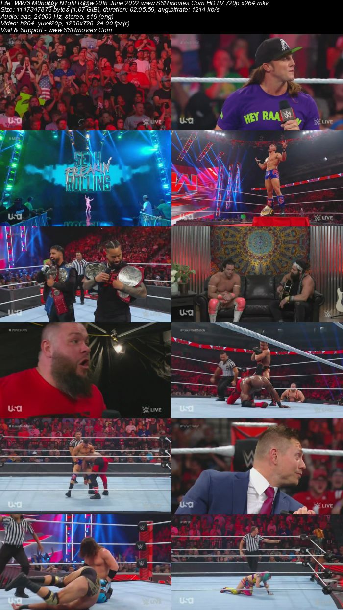 WWE Monday Night Raw 20th June 2022 720p 480p WEB-DL x264 Download