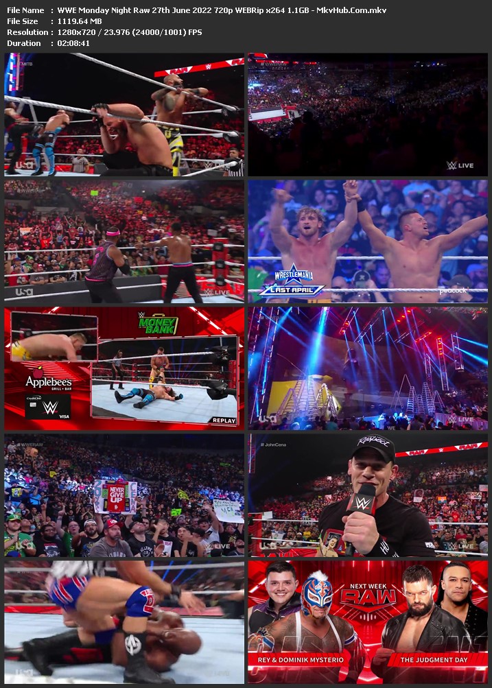 WWE Monday Night Raw 27th June 2022 720p WEBRip x264 1.1GB Download