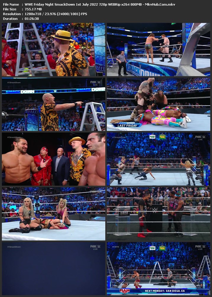 WWE Friday Night SmackDown 1st July 2022 720p WEBRip x264 800MB Download