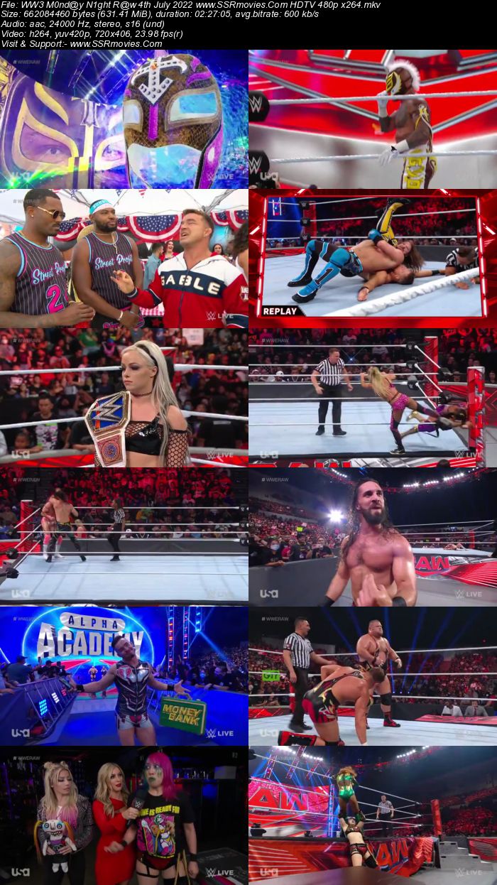WWE Monday Night Raw 4th July 2022 720p 480p WEB-DL x264 Download