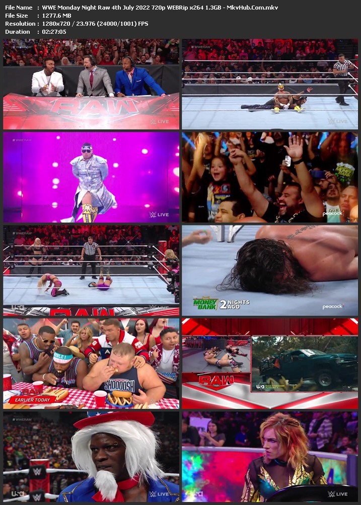 WWE Monday Night Raw 4th July 2022 720p WEBRip x264 1.3GB Download