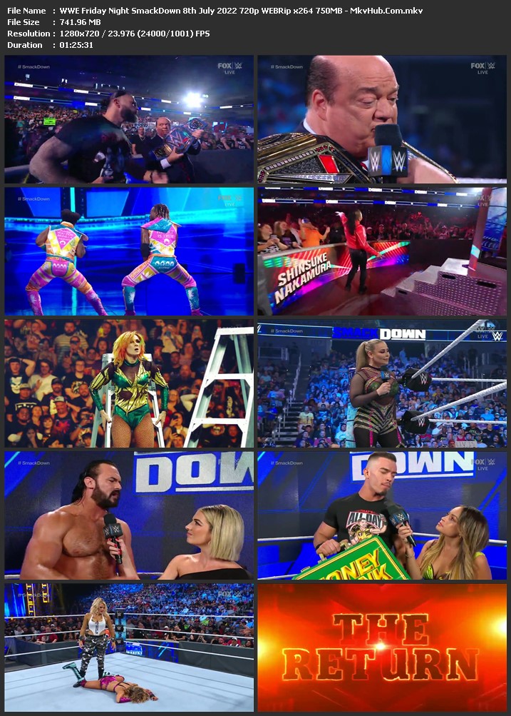 WWE Friday Night SmackDown 8th July 2022 720p WEBRip x264 750MB Download