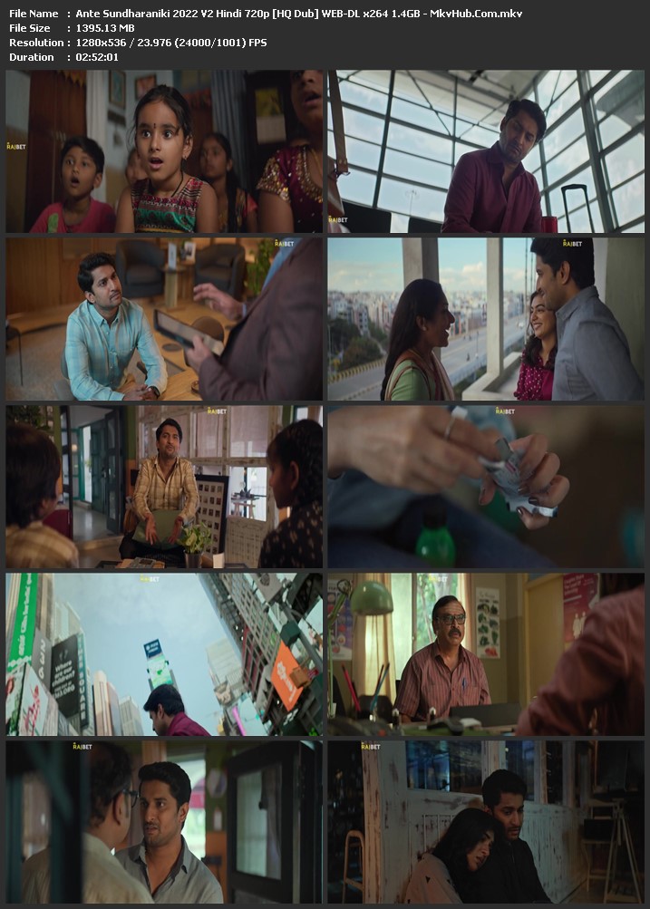 Ante Sundharaniki 2022 Hindi 720p WEB-DL 1.4GB Download