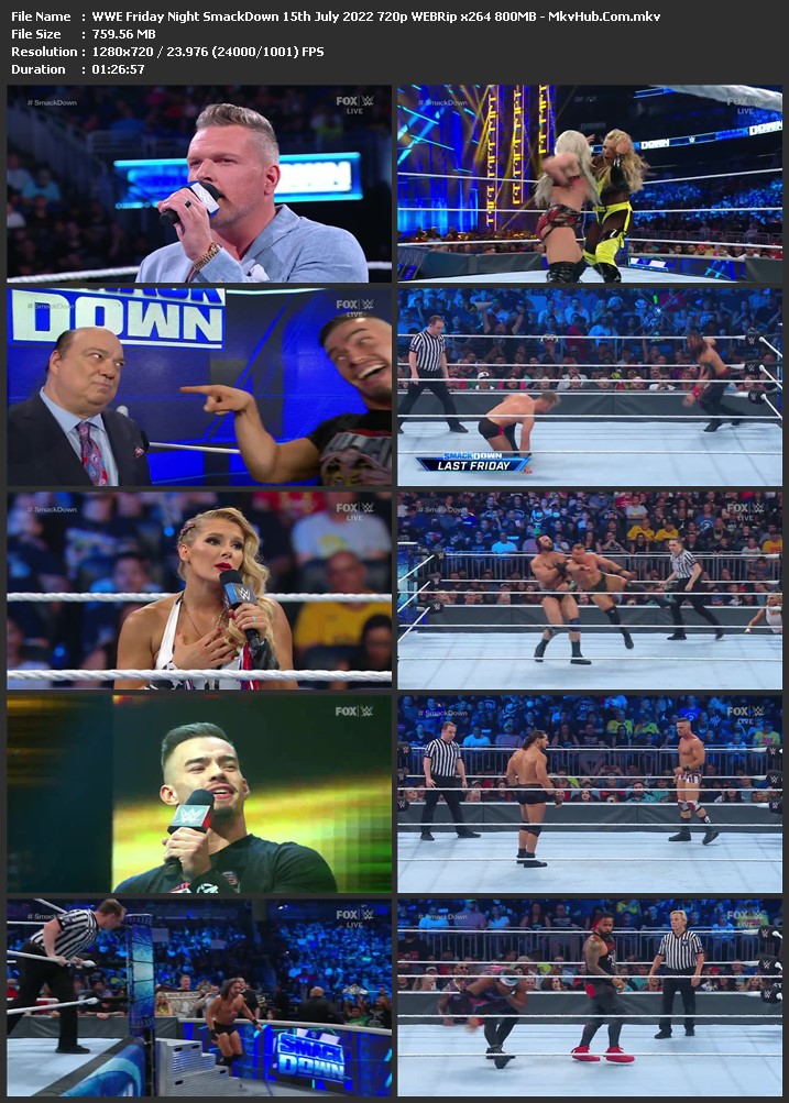 WWE Friday Night SmackDown 15th July 2022 720p WEBRip x264 800MB Download