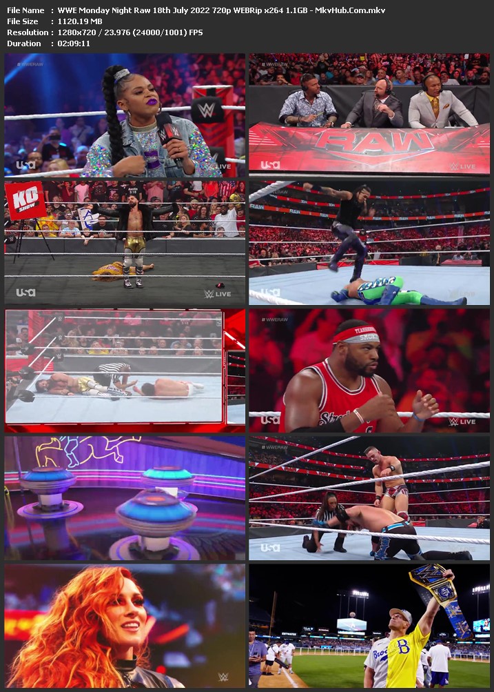 WWE Monday Night Raw 18th July 2022 720p WEBRip x264 1.1GB Download