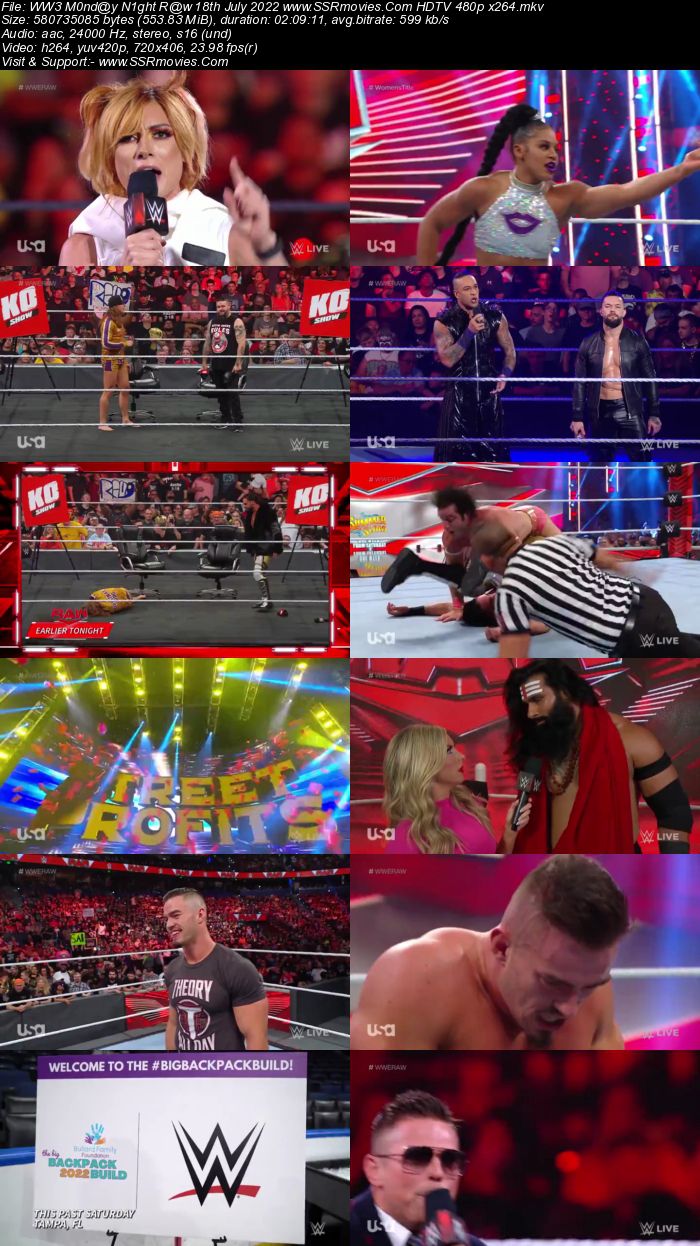 WWE Monday Night Raw 18th July 2022 720p 480p WEB-DL x264 Download