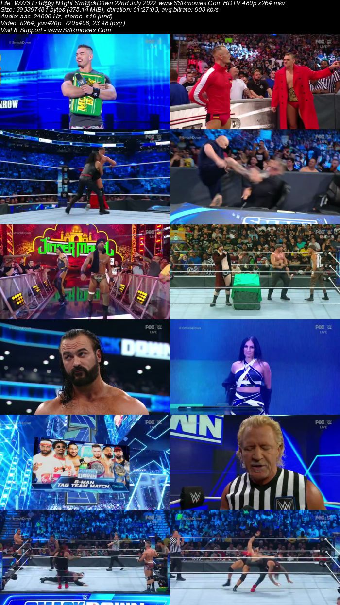 WWE Friday Night SmackDown 22nd July 2022 720p 480p HDTV x264 Download