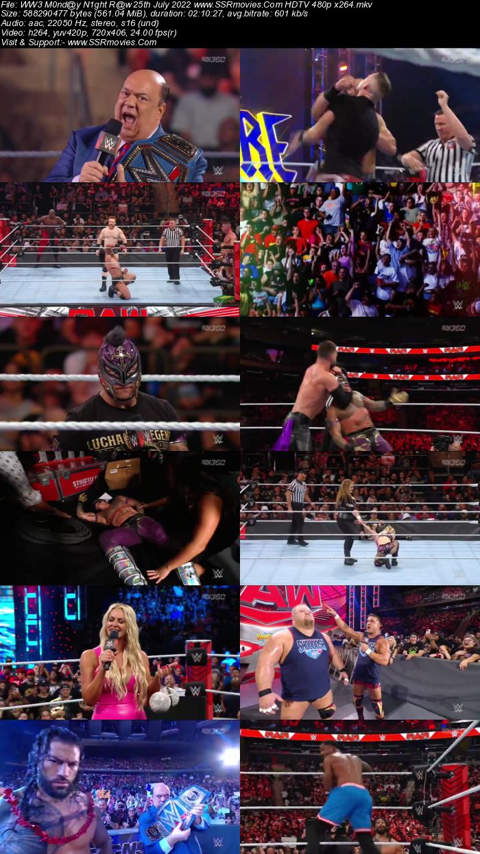 WWE Monday Night Raw 25th July 2022 720p 480p WEB-DL x264 Download