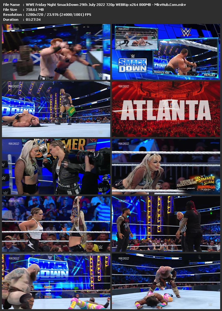 WWE Friday Night SmackDown 29th July 2022 720p WEBRip x264 800MB Download