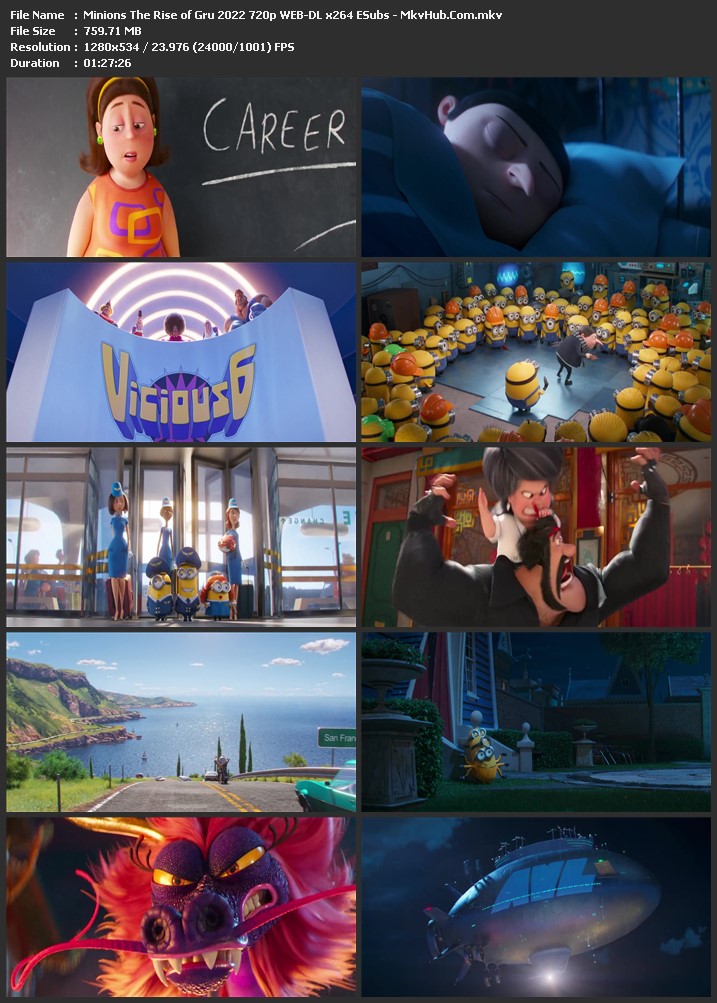 Minions: The Rise of Gru 2022 English 720p WEB-DL 800MB Download