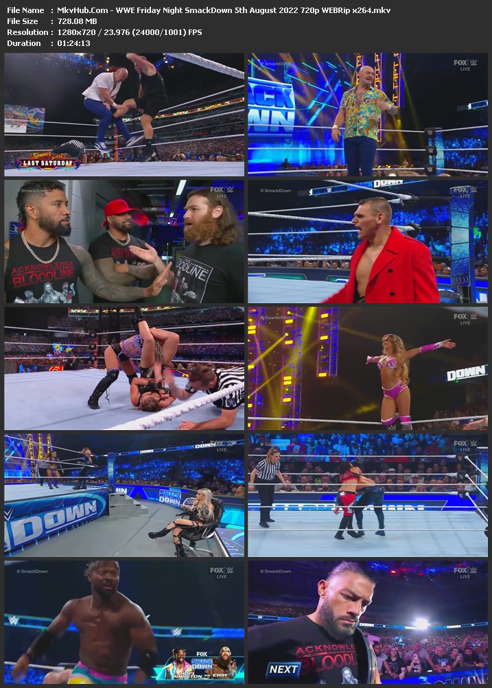 WWE Friday Night SmackDown 5th August 2022 720p WEBRip x264 800MB Download