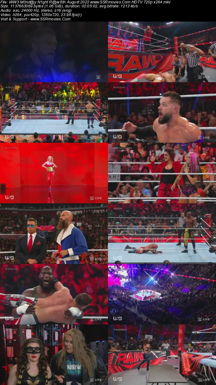 WWE Monday Night Raw 8th August 2022 720p 480p WEB-DL x264 Download