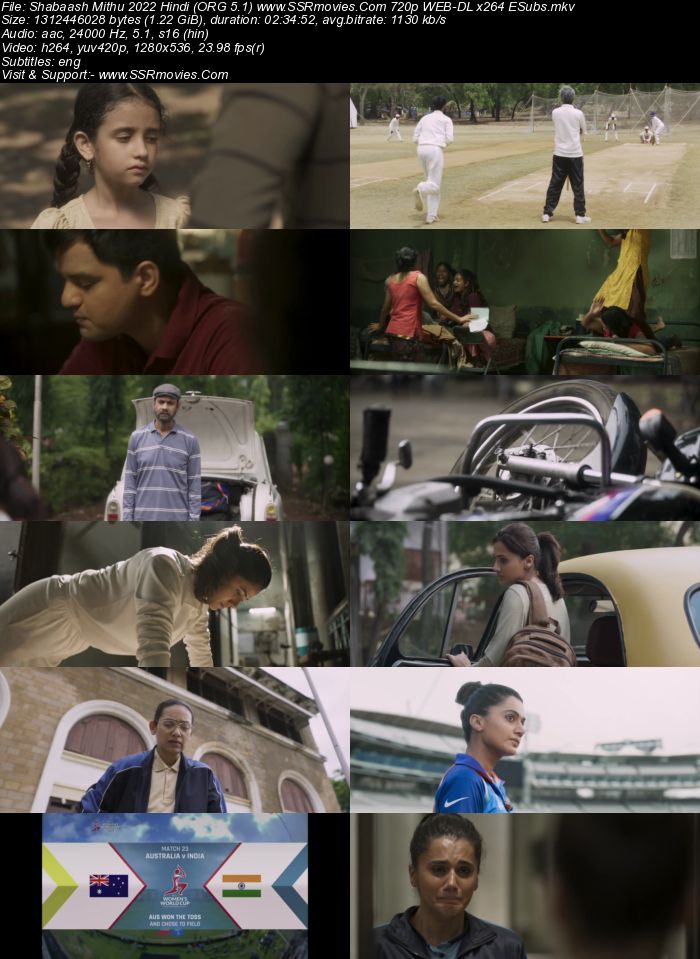 Shabaash Mithu 2022 Hindi ORG 1080p 720p 480p WEB-DL x264 ESubs Full Movie Download