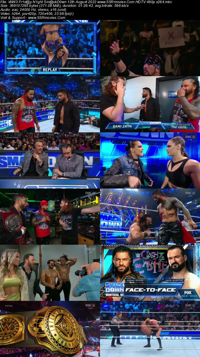 WWE Friday Night SmackDown 12th August 2022 720p 480p HDTV x264 Download