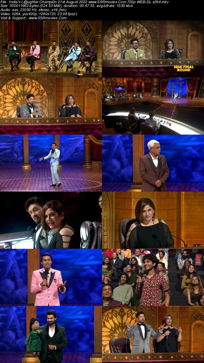 India’s Laughter Champion S01 21st August 2022 720p 480p WEB-DL 300MB Download