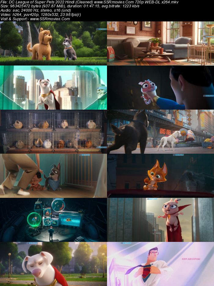 DC League of Super-Pets 2022 Hindi (Cleaned) 1080p 720p 480p WEB-DL x264 ESubs Full Movie Download