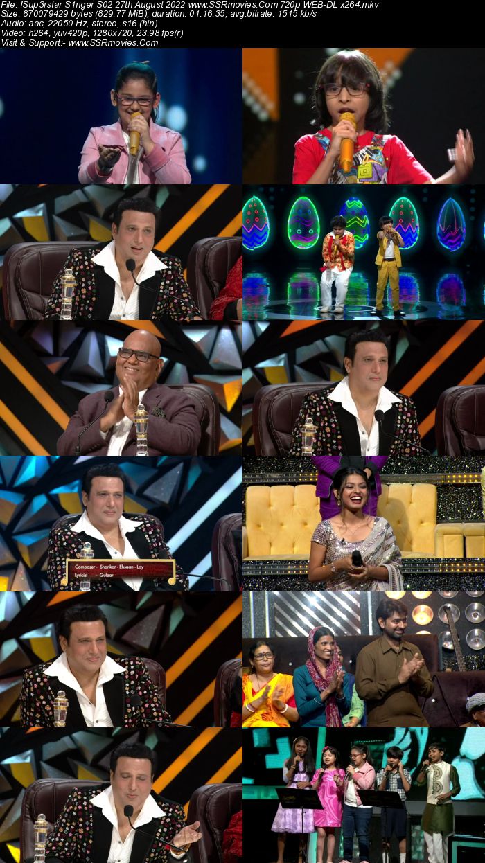 Superstar Singer S02 27th August 2022 720p 480p WEB-DL x264 300MB Download