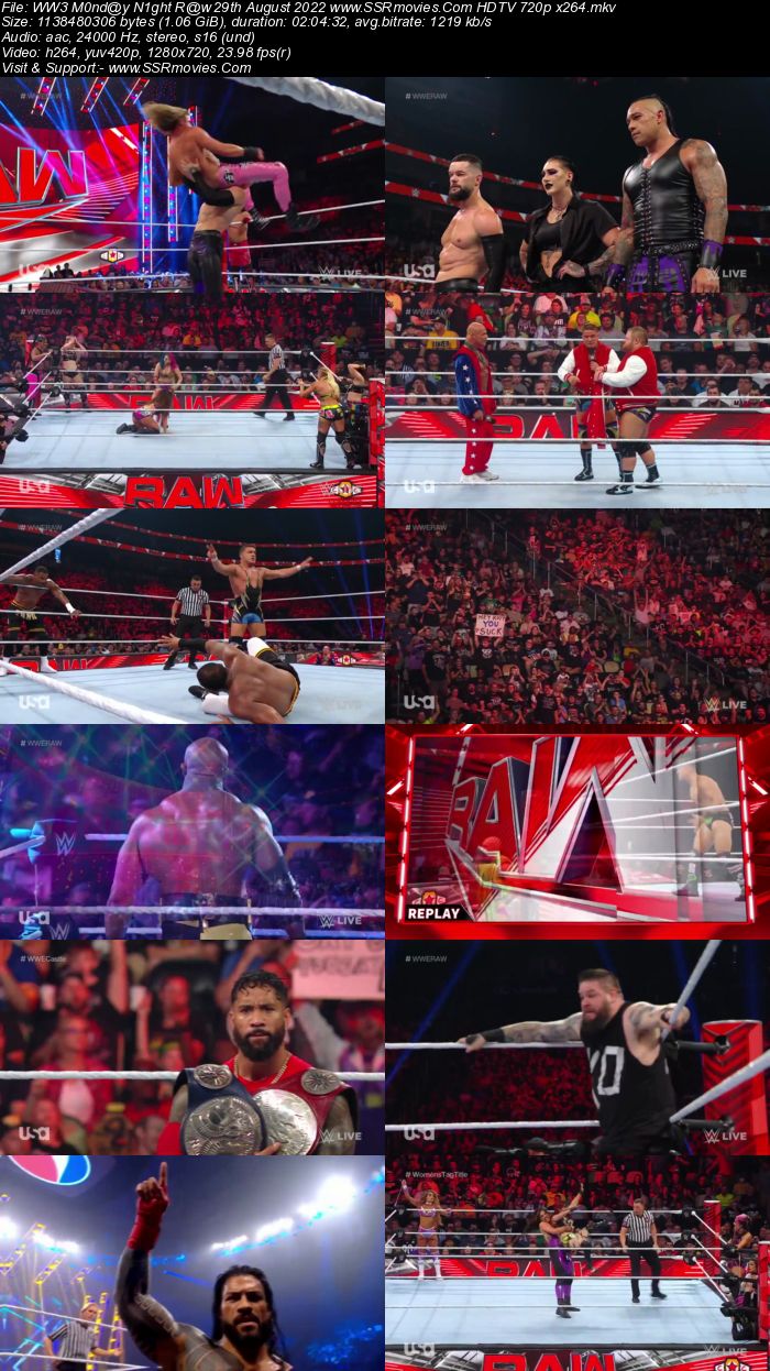 WWE Monday Night Raw 29th August 2022 720p 480p WEB-DL x264 Download
