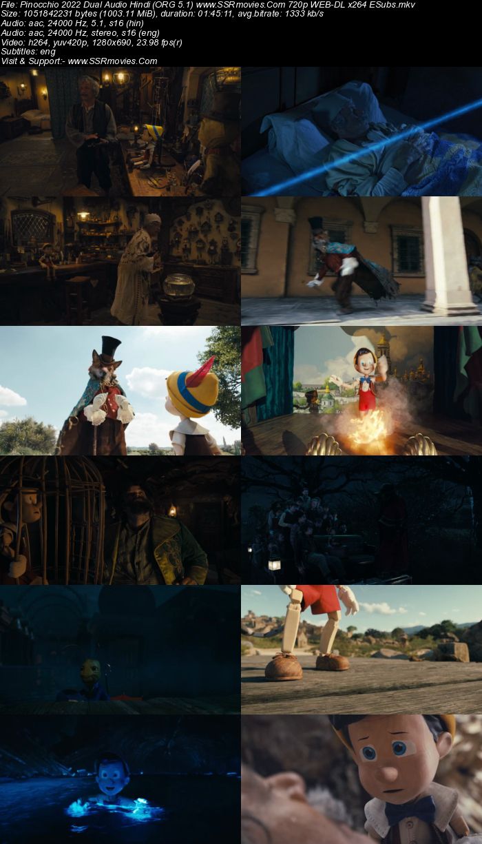 Pinocchio 2022 Dual Audio Hindi ORG 1080p 720p 480p WEB-DL x264 ESubs Full Movie Download