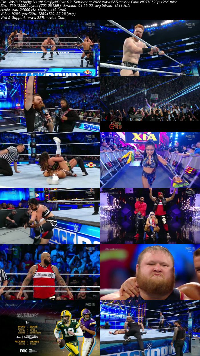 WWE Friday Night SmackDown 9th September 2022 720p 480p HDTV x264 Download