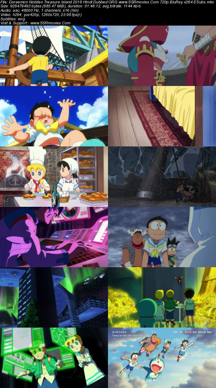 Doraemon Nobitas Treasure Island 2018 Hindi ORG 1080p 720p 480p BluRay x264 ESubs Full Movie Download