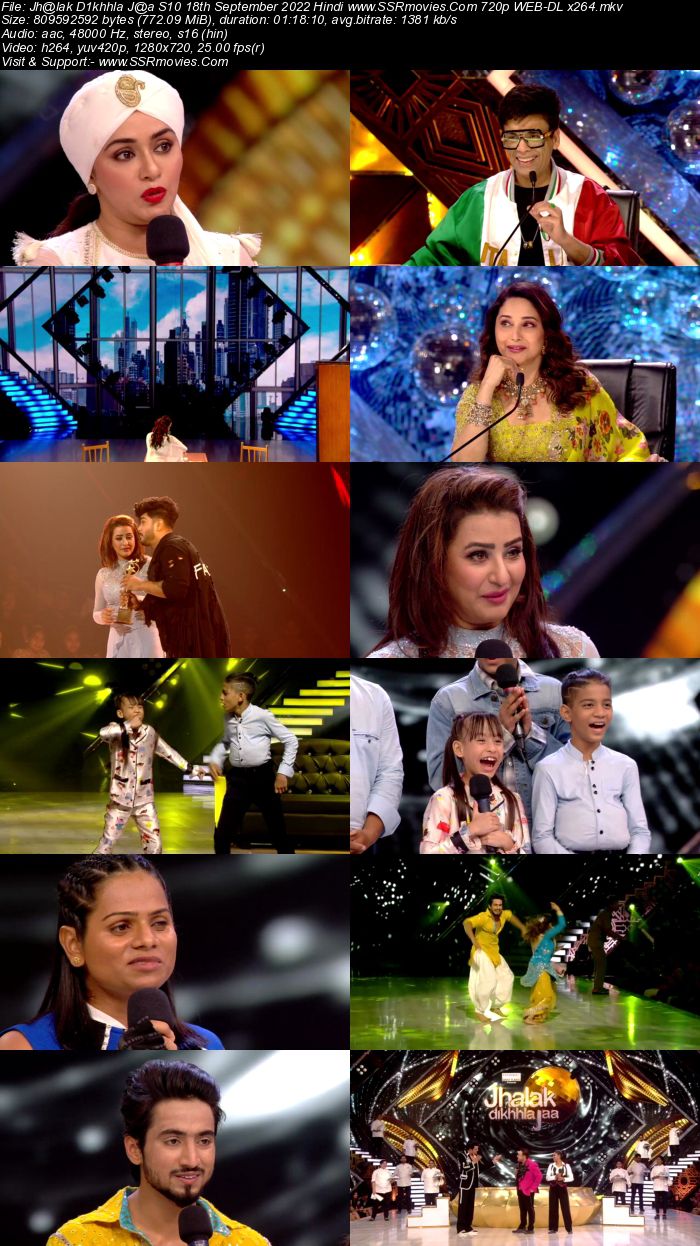 Jhalak Dikhhla Jaa S10 18th September 2022 720p 480p WEB-DL x264 350MB Download