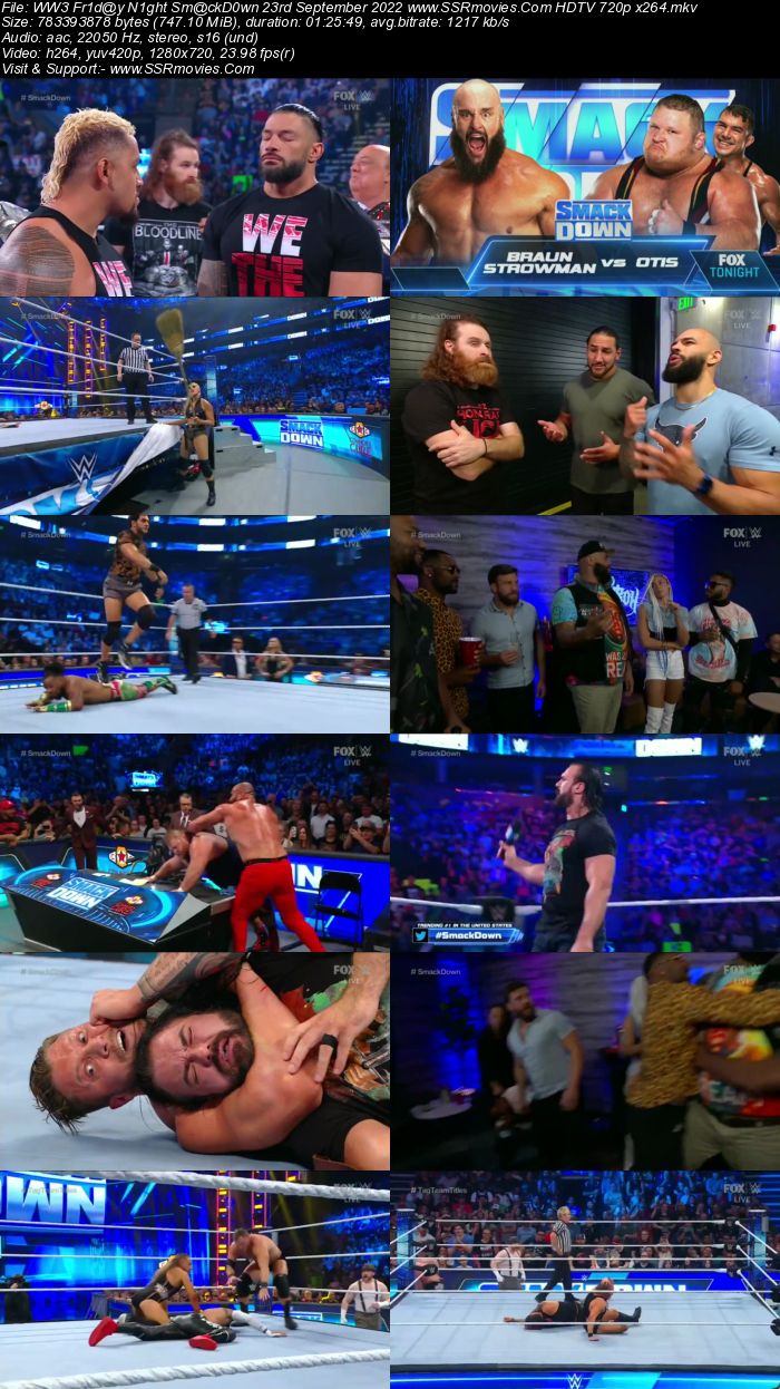 WWE Friday Night SmackDown 23rd September 2022 720p 480p HDTV 350MB Download