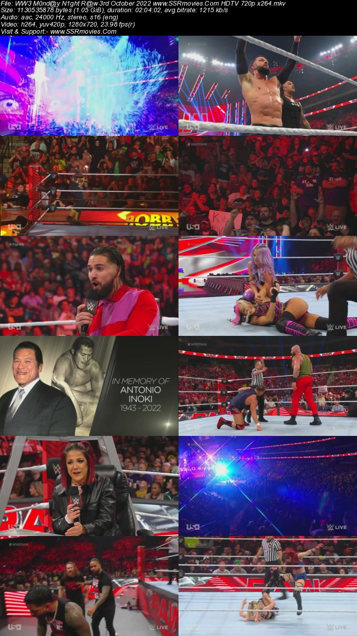 WWE Monday Night Raw 3rd October 2022 720p 480p WEB-DL x264 Download