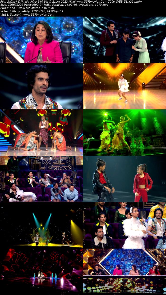 Jhalak Dikhhla Jaa S10 8th October 2022 720p 480p WEB-DL x264 350MB Download