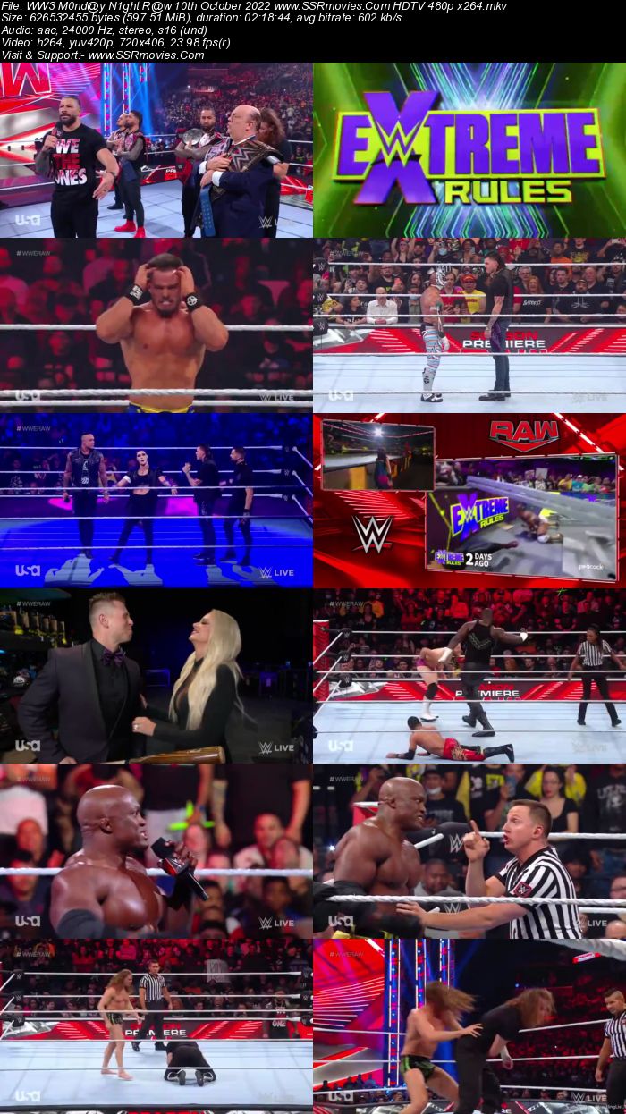 WWE Monday Night Raw 10th October 2022 720p 480p WEB-DL x264 Download