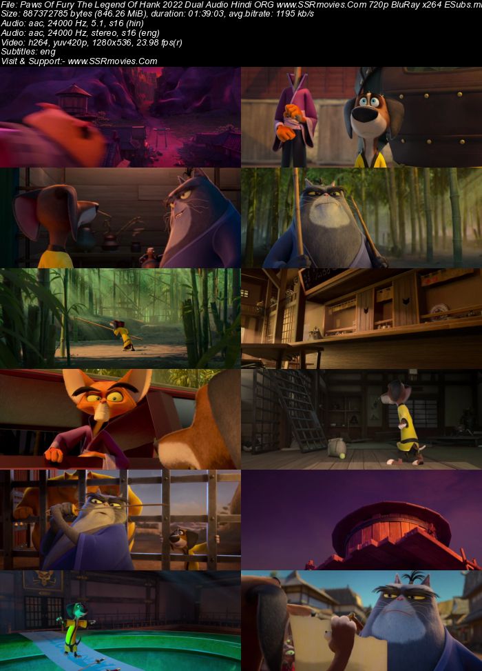 Paws of Fury: The Legend of Hank 2022 Dual Audio Hindi ORG 1080p 720p 480p WEB-DL x264 ESubs Full Movie Download