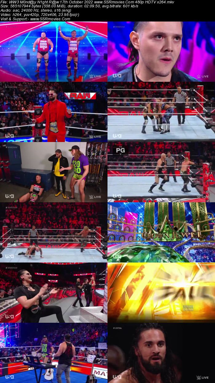 WWE Monday Night Raw 17th October 2022 720p 480p WEB-DL x264 Download