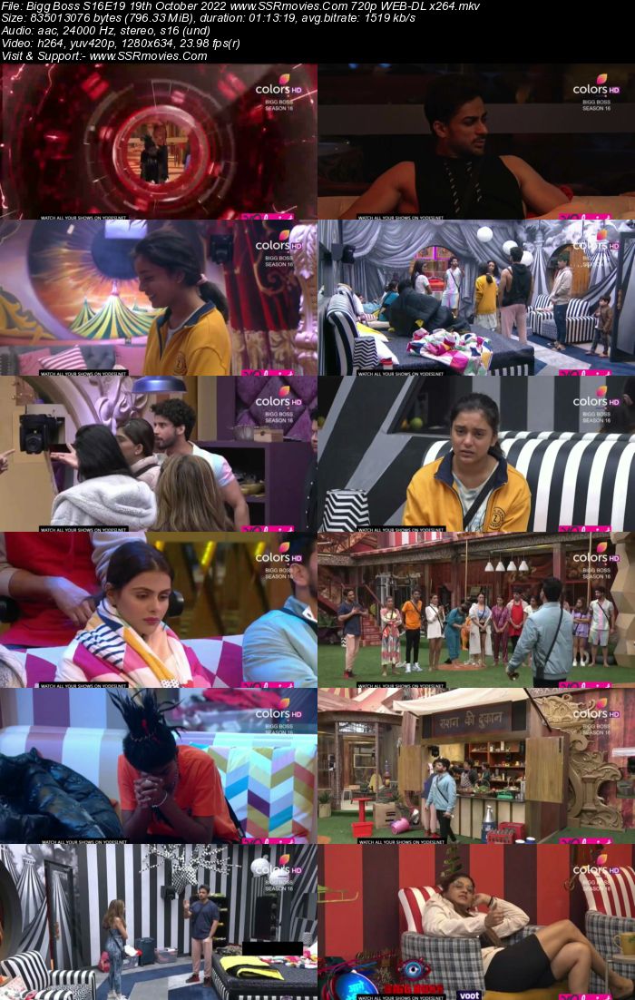 Bigg Boss S16E19 19th October 2022 720p 480p WEB-DL x264 300MB Download