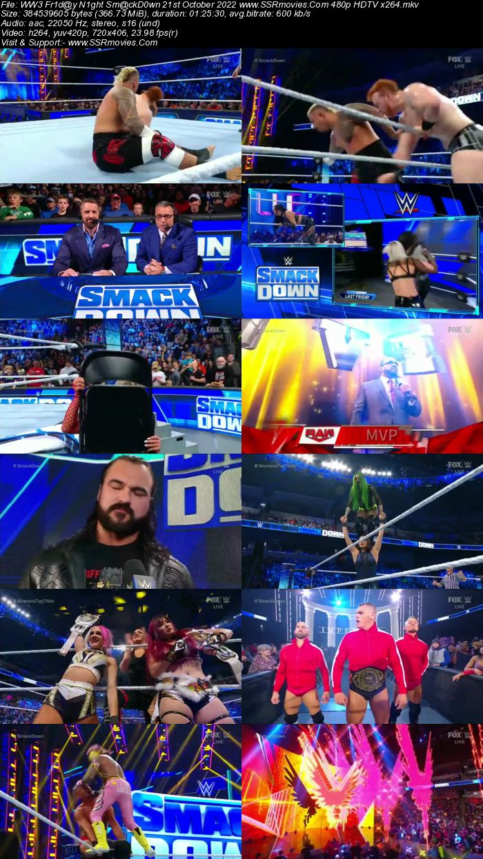 WWE Friday Night SmackDown 21st October 2022 720p 480p HDTV 350MB Download