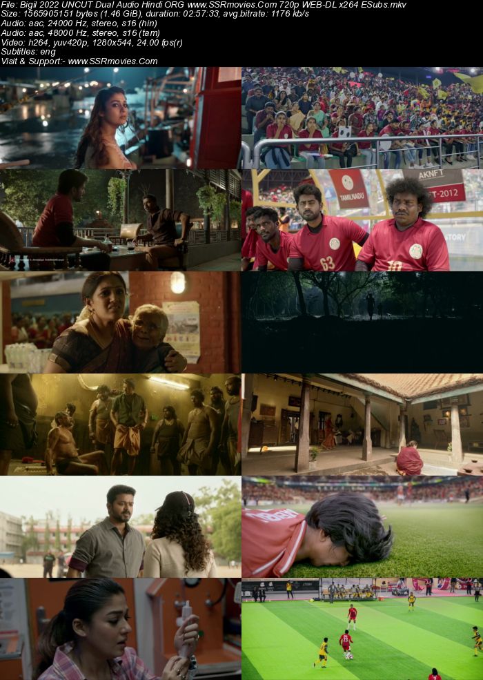 Bigil 2019 UNCUT Dual Audio Hindi ORG 1080p 720p 480p HDRip x264 ESubs Full Movie Download