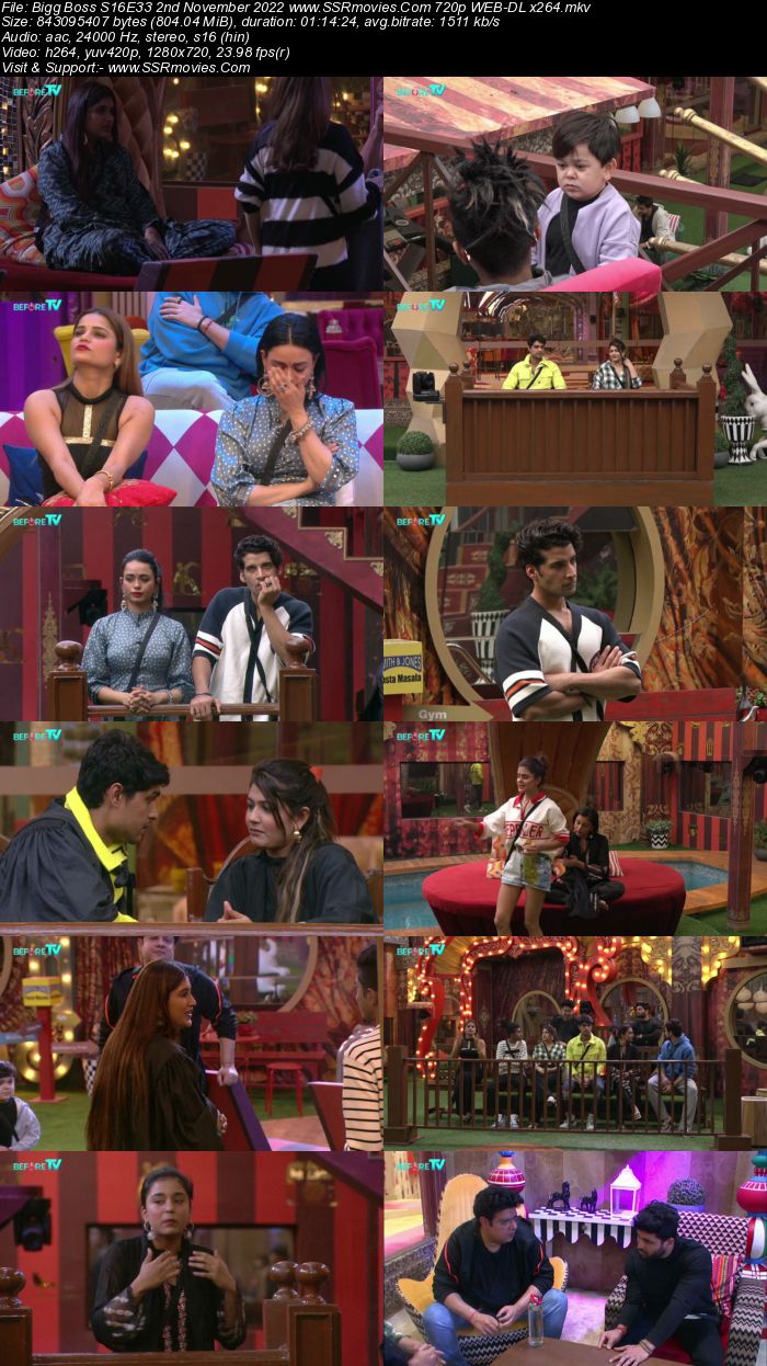 Bigg Boss S16E33 2nd November 2022 720p 480p WEB-DL x264 300MB Download