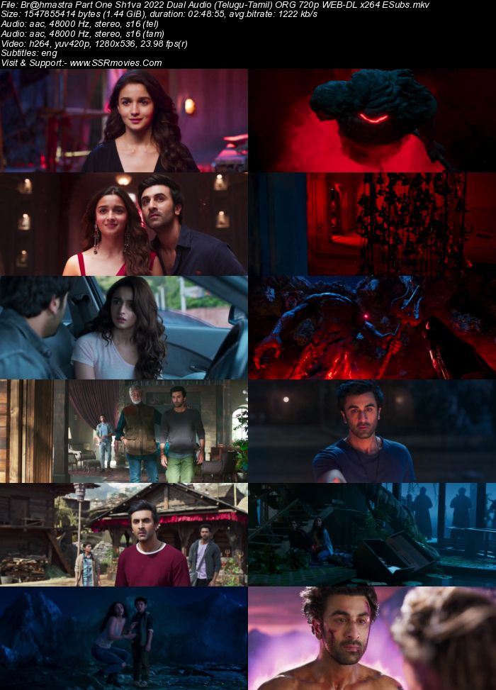 Brahmastra Part One: Shiva 2022 Dual Audio (Telugu-Tamil) 1080p 720p 480p WEB-DL x264 ESubs Full Movie Download