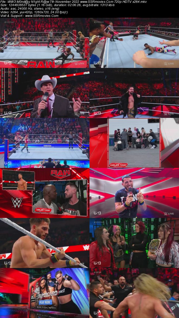 WWE Monday Night Raw 7th November 2022 720p 480p WEB-DL x264 Download