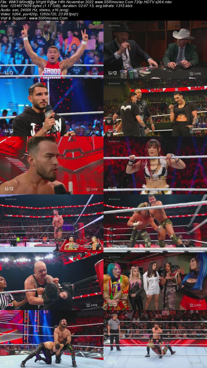 WWE Monday Night Raw 14th November 2022 720p 480p WEB-DL x264 Download